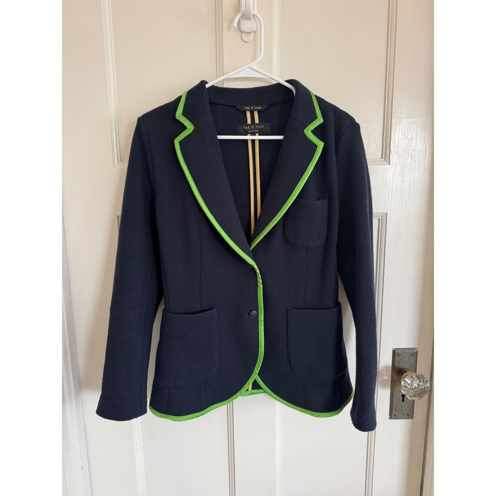Rag & Bone Navy Bromley wool blazer size large